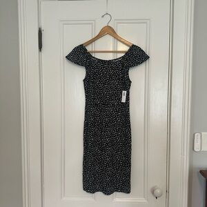 Elegant Black and White Polka Dot Dress